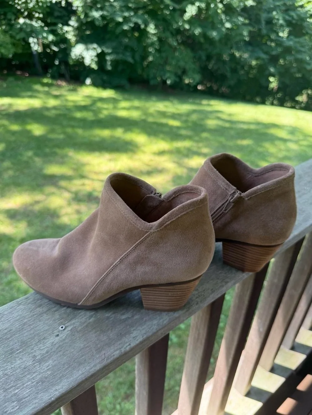 Chocolat Blu Taupe Suede Ankle Booties